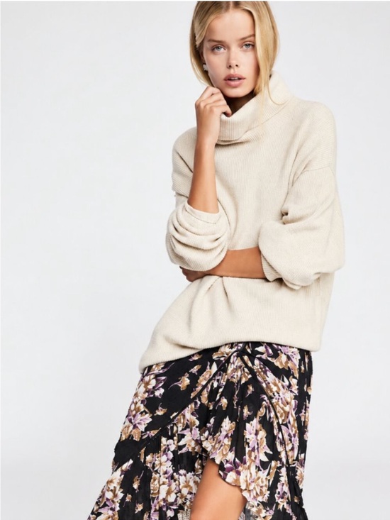 Free People Sweaters - Free People Tunic Turtleneck Softly Structured Slouchy Sweater Size Medium